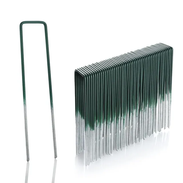 gardenmate-erdanker-verzinkt-halb-gr-n-150-mm-2-9-mm-stark-flacher-kopf-getarnte image 1