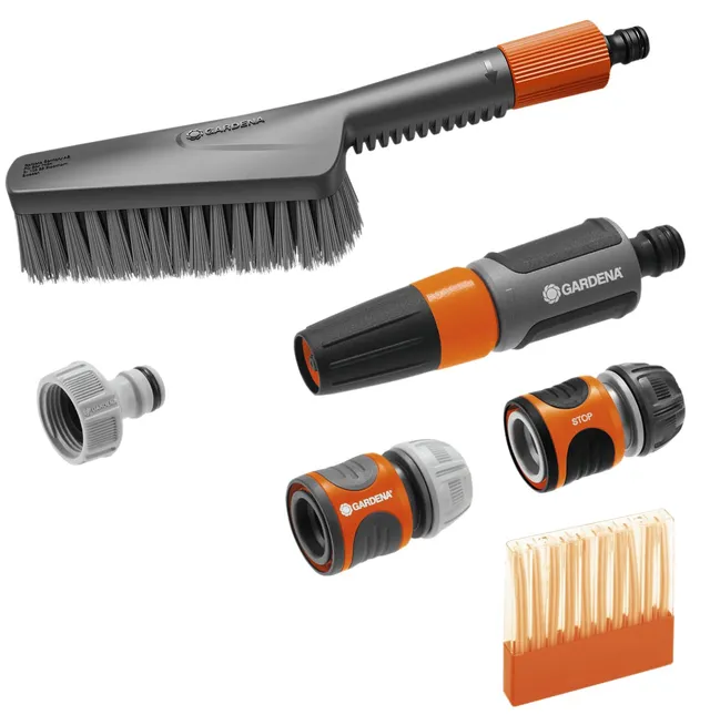 gardena-cleansystem-grundausstattung-s-soft-reinigungsset-mit-handb-rste-reinigu image 1