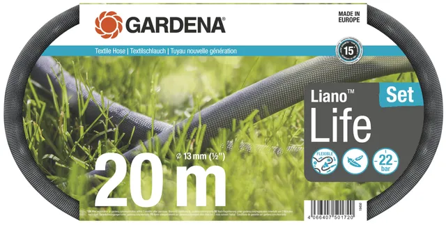 gardena-liano-life-textilschlauch-1-2-zoll-20-m-set-hochflexibler-gartenschlauch image 1