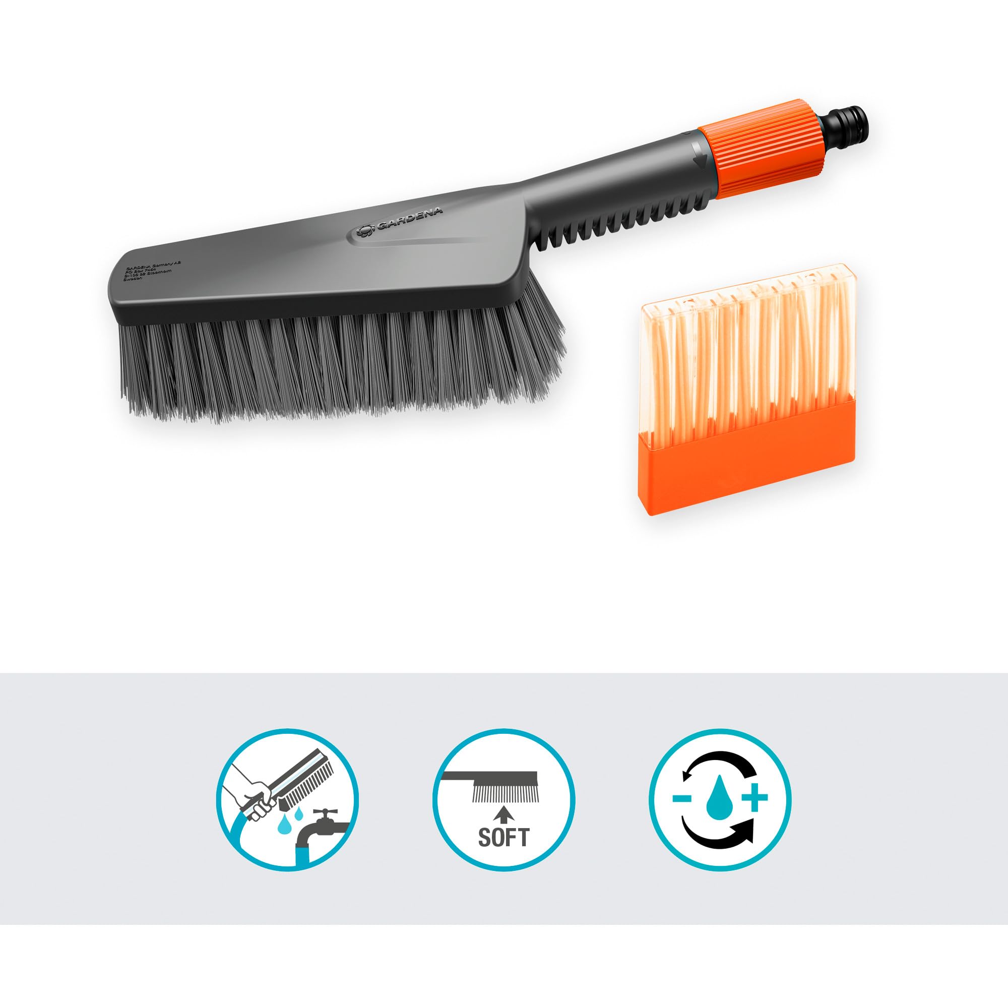 gardena-cleansystem-wasch-set-mit-handb-rste-m-soft-durchflussregulierung-und-re image 2
