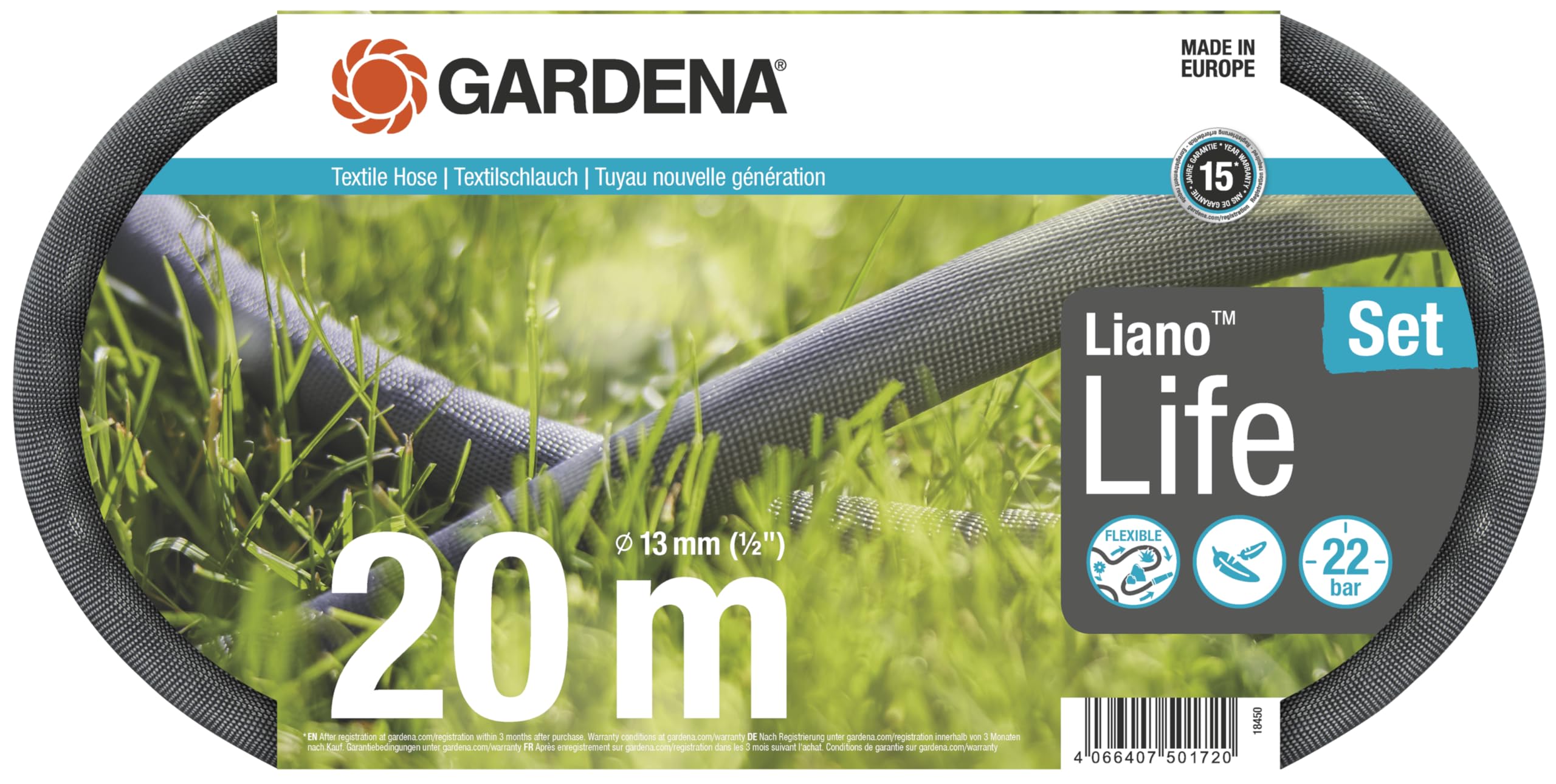 gardena-liano-life-textilschlauch-1-2-zoll-20-m-set-hochflexibler-gartenschlauch image 1