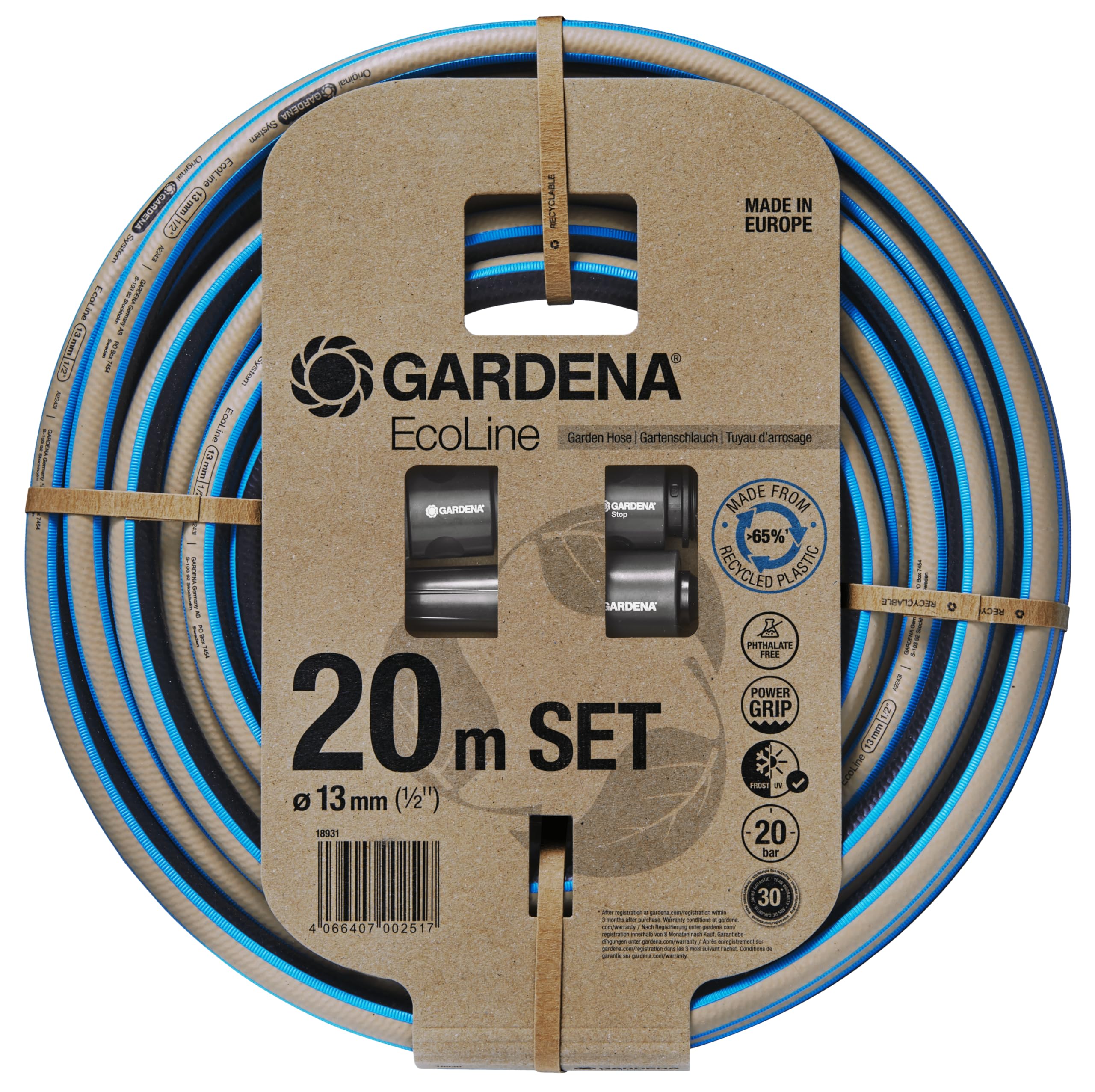 gardena-ecoline-gartenschlauch-1-2-zoll-20-m-set-18931-20-nachhaltiger-tpe-schla image 1